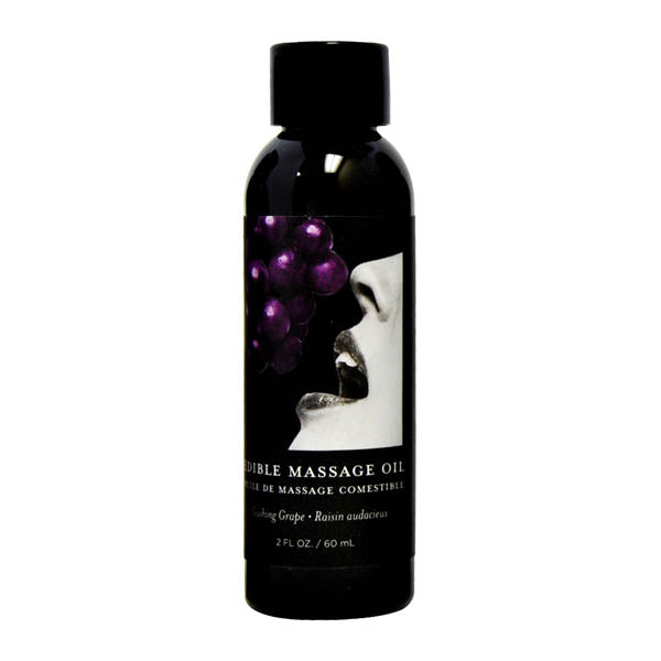 Edible Massage Oil - Gushing Grape Flavoured - 59 ml Bottle Earthly Body